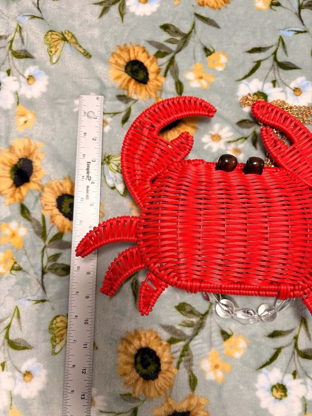 Tommy Bahama Red Wicker Crab Novelty Crossbody Bag Coastal Resort Nautical - Picture 4 of 5